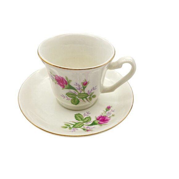 VTG Moss Rose coffee pot set Floral Chintz country cottage core shabby chic - Picture 2 of 16